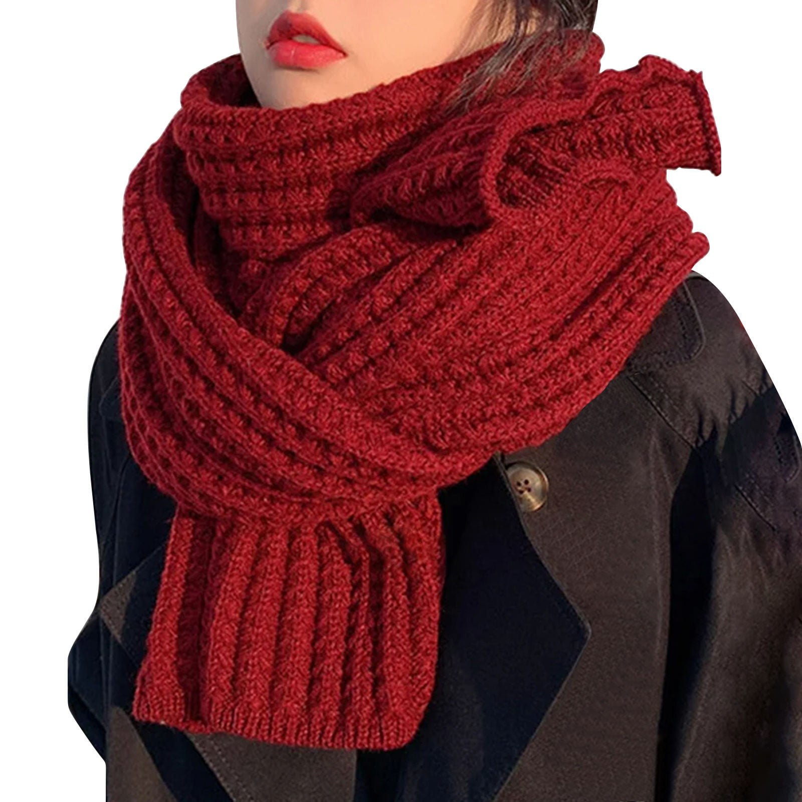 Weikingp Clearance! Scarf for Women, Women's Solid Color Knitted
