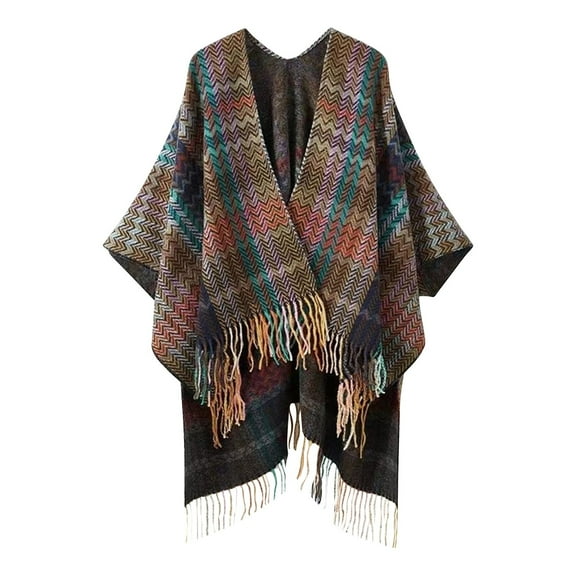 Weikingp Shawl Wraps for Women, Women's Autumn And Winter New Thickened Knitted Tassel Retro Split Scarf Shawl, Pashmina Shawls And Wraps, White Shawl, Black Shawl Yellow