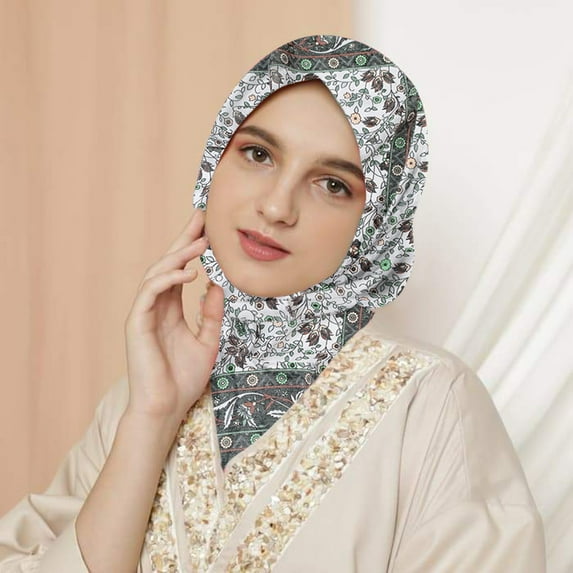 Weikingp Clearance! Silk Scarf Lady Bandanas Neck Scarf Floral Scarf Shawl Folk-Custom Travel Vintage Wrap Scarf Women for Islam Scarfs Printing Women Wrap Head Hair Neckerchief Muslim Silk Scarves B