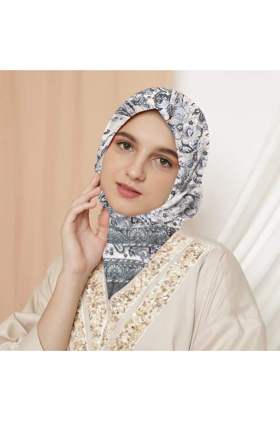 Clearance! Silk Scarf Scarfs Wrap Scarf Scarf for Islam Lady Print Muslim Neck Neckerchief Head Bandanas Women Travel Wrap Cashew Folk-Custom Hair Shawl Scarf Vintage Women Silk Scarves E