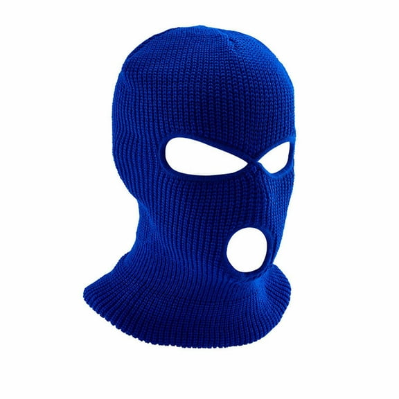 Weikingp Ski Mask, 3 Hole Winter Knitted Hat Outdoor Sports Full Head Cover Ski Hat Warm Knit Hat for Adult, Ski Mask for Men, Ski Mask for Women Blue