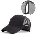 thumbnail image 1 of Weikingp Clearance! Sun Hats for Women, Cap Mesh Sun Open Baseball Cap Solid Unisex Outdoor Back Hat Color Baseball Caps, Sun Hats for Men, Sun Hats for Women Uv Protection Black, 1 of 2