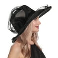 thumbnail image 1 of Weikingp Beach Hats for Women Sunhat Women Women's Vintage Mesh Hat Floral Holiday Brim Top Hat Summer Hats for Women Black One Size Clearance！, 1 of 6