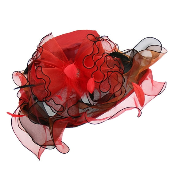 Weikingp Sun Hats for Women, Women's Church Fascinator Cap Tea Party Wedding Hat, Sun Hats for Men, Sun Hats for Women Uv Protection Red
