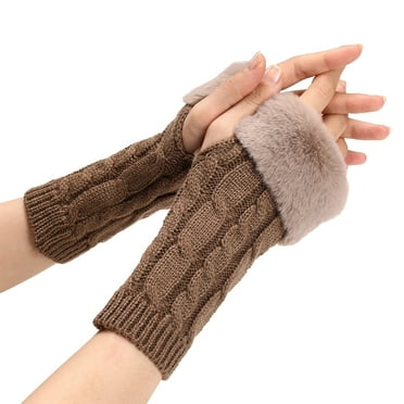 Weikingp Clearance! Warm Gloves, Thermal Gloves for Women Warm Glove Windproof Elastic Texting Black Gloves Women Warm Lined Gloves Warm Thermal Outdoor Gloves, Knitted Gloves, Heating Gloves Khaki