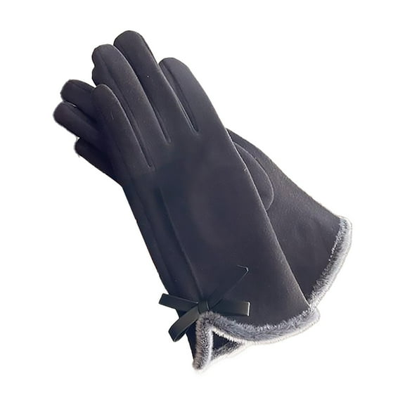 Weikingp Clearance! Warm Gloves, Women's Winter Warm Cycling Velvet Thickened Cold And Windproof Screen Gloves, Knitted Gloves, Heating Gloves Black
