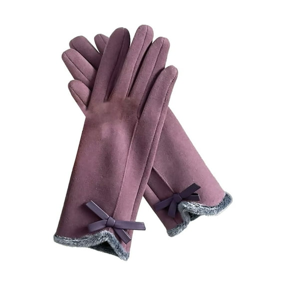 Weikingp Clearance! Warm Gloves, Women's Winter Warm Cycling Velvet Thickened Cold And Windproof Screen Gloves, Knitted Gloves, Heating Gloves Purple