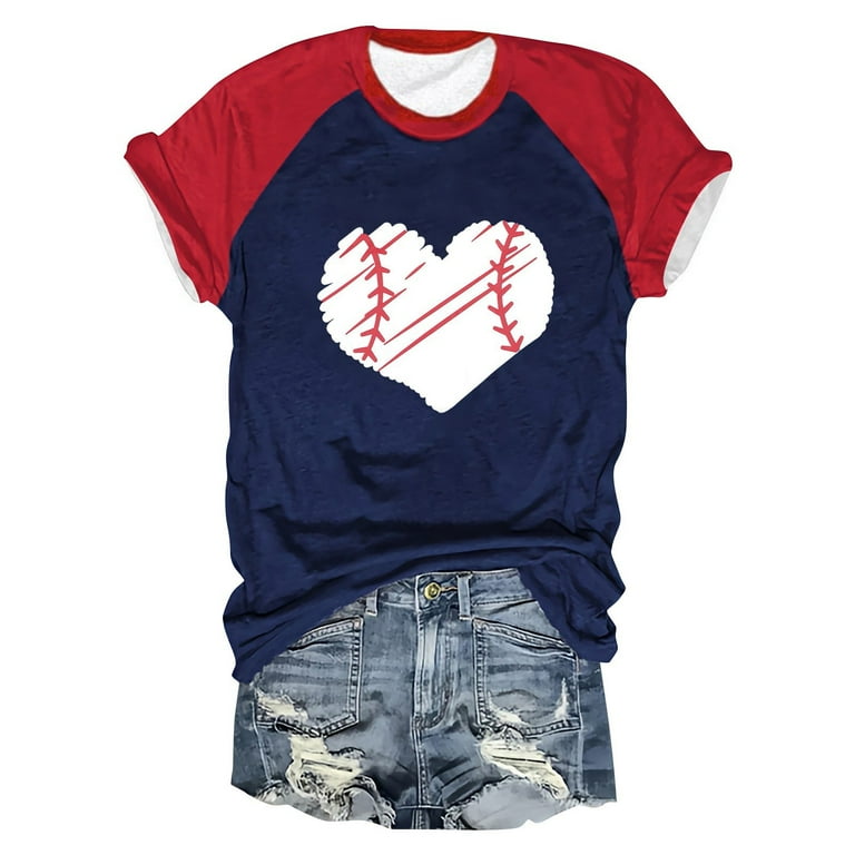 Printed Colorblock Cropped Sleeve O-Neck T-Shirt Printed Colorblock Cropped Sleeve O-Neck T-Shirt