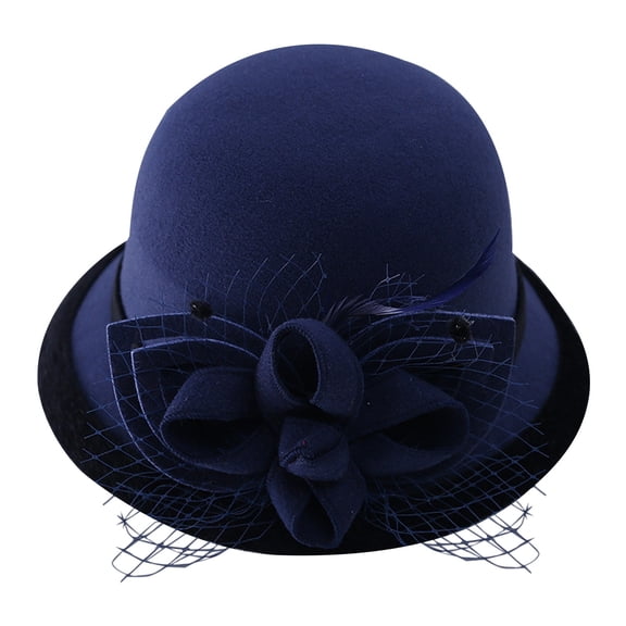 Weikingp Cloche Hats For Women,Bowler Hats Vintage Hats For Women Women Church Hats Bucket Hat Wedding Bowler Hats 1920s Hats For Women Formal Hats For Women Blue