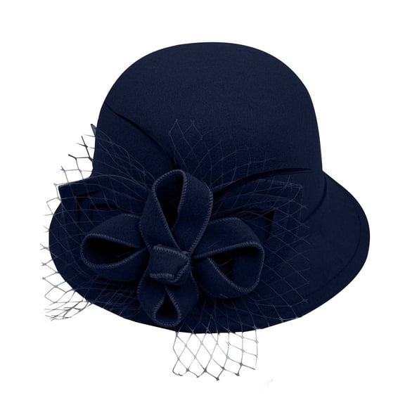 Weikingp Cloche Hats For Women,Derby Hats For Women Flapper Hat Women Fedora Retro Hats For Women Fascinators Hats Cloche Bowler Hat 1920s Hats For Women Blue