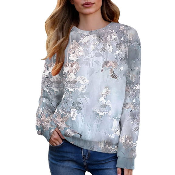 Weikingp Crewneck Sweatshirt Womens Sweats Cute Sweatshirts Womens Sweatshirts Women's Sweatshirts Blue M