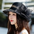 thumbnail image 1 of Weikingp Cruise Hats for Women Sun Visor Hat Women Fascinator Lady Tea Party Church Wedding Bridal Flower Hat Dress Hats for Women Black One Size, 1 of 4