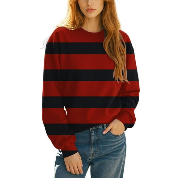 Weikingp Cute Tops Oversized Sweatshirt for Women Womens Sweatshirt Fashion Sweatshirt Cute Sweatshirts Red M