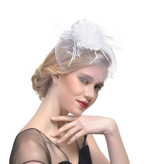 Weikingp Fascinators Hats for Women Funeral Hat with Veil Hats for Women Fascinators Womens Flower Feather Hat for Tea Wedding Church Hats for Tea Party Black One Size Clearance!