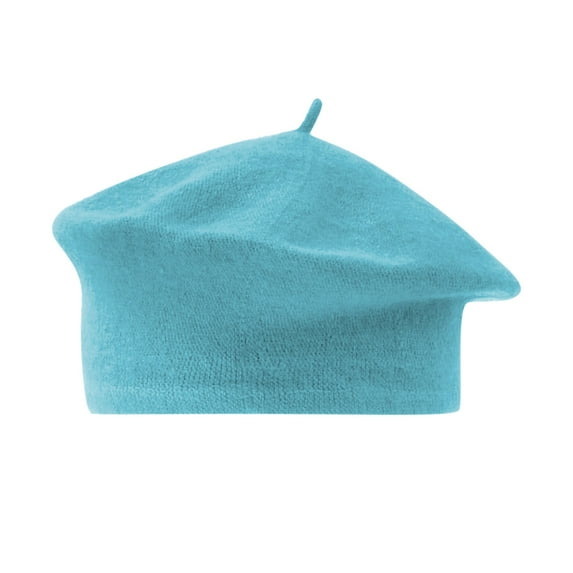 Weikingp Beret Hats for Women, Ladies Solid Color Imitation Wool Beret Bud Hat Painter Hat, French Beret Hats for Women, Black Beret blue3