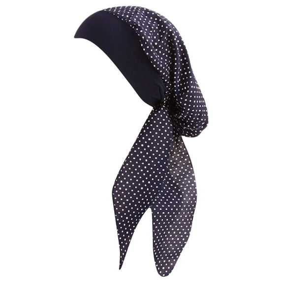 Weikingp Fascinators Hats for Women Women'S Casual Loose Print Chemo Beanie Cancer Headwear Turban Cap Hats for Men Hats for Women Mens Hats () Blue Polyester