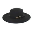 thumbnail image 1 of Weikingp Fedora Hats for Men Women Elegant Winter Wool Bucket Hat 1920S Vintage Cloche Bowler Hats Velour Bowler Hat Flat Top Hats Wide Brim Hats With Metal Buckle Decoration (Clearance), 1 of 3