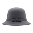 thumbnail image 1 of Weikingp Fisherman Hat Womens Hiking Hat Womens 1920s Bucket Cloche Hat Winter Faux Wool Crushable Bowler Hat Vintage Cloche Round Hat Beach Hats for Women Gray One Size Clearance！, 1 of 3