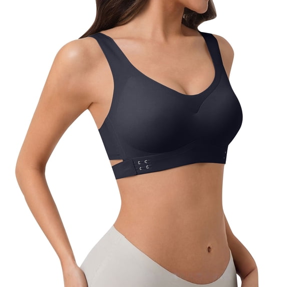 Weikingp Front Closure Bras for Women Front Closure Bras for Seniors Seamless Brassiere Everyday Bras Padded Wireless Bras for Women Sports Bras for Women Black L