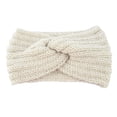 thumbnail image 1 of Weikingp Hair Ties Soft Stretch Ear Warmer Headband Women Winter Cable Knit Headbands Hairbands Headbands for Women Bandanas for Women Head Scarf (Clearance) White Polyester, 1 of 2