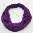 thumbnail image 1 of Weikingp Hair Ties Women Yoga Lace Hollow Head Wrap Wide Headband Flower Hairband Hair Band Purple Headbands for Women Bandanas for Women Head Scarf (Clearance) Purple Polyester, 1 of 2