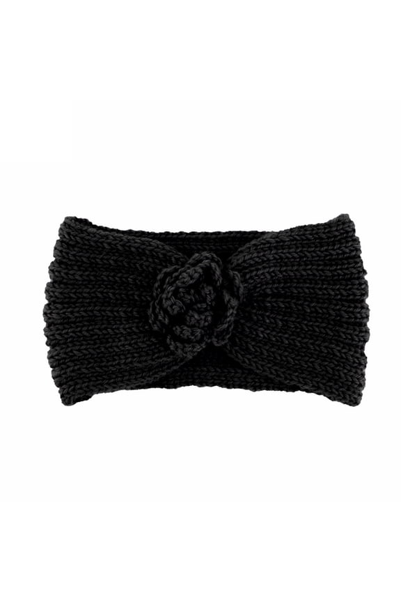 Hair Ties Womens Hand Crocheted Yarn Headband Warm Headband Knitted Fashion Headband Headbands for Women Bandanas for Women Head Scarf () Black Polyester