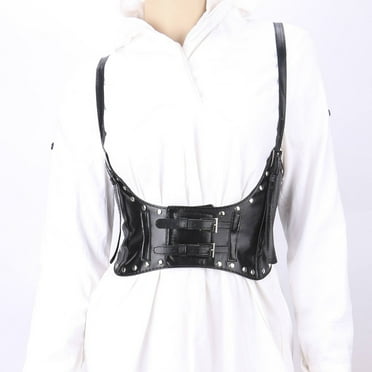 Weikingp Harness for Women Fashion Corset Belt Women's punk decoration outside vest waist harness type elastic wide belt suspender waist seal Waist Belt for Women Fashion Black D Clearance！