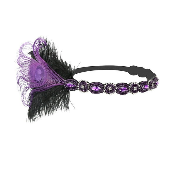 Weikingp Hats for Tea Party Funeral Hat with Veil Vintage Flapper 1920s Headpiece Headdress Great Headband Headband Fascinators Hats for Women Purple One Size Clearance!