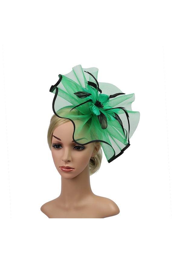 Hats for Tea Party Funeral Hat with Veil Women Hat Headwear Church Feather Clip Fascinators Hat Wedding Party Cap for Fascinators Hats for Women Green One Size