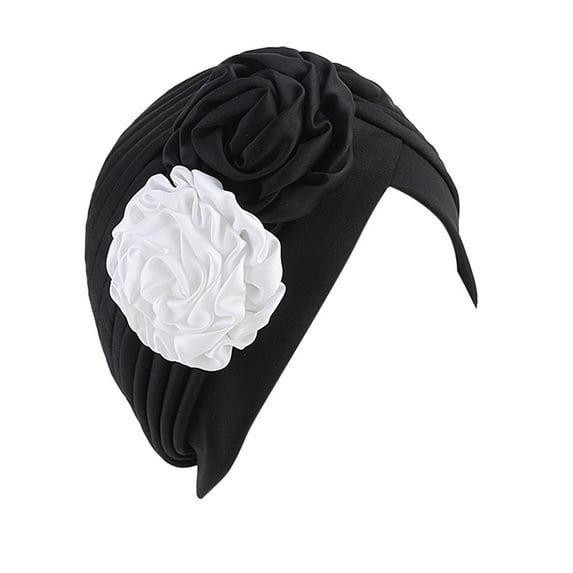 Weikingp Hats for Women Women Cancer Head Scarf Hat Cap Hair Scarf Turban Head Wrap Turban Hats Headwear Hair Accessories for Women (Clearance) Black Polyester