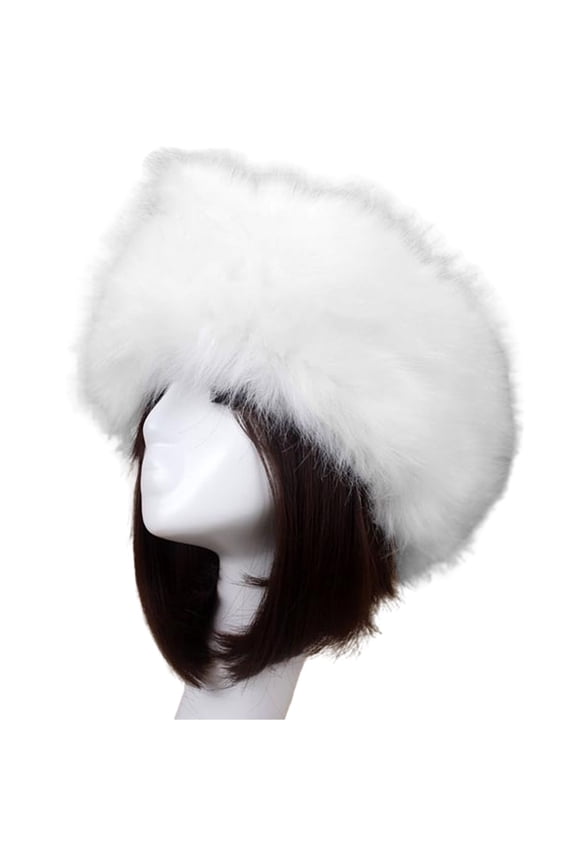 Hats for Women,Women Autumn Winter Faux Thickened Hat Outdoor Cold Proof Warm Plush Beanie Winter Hat Thermal Hat White