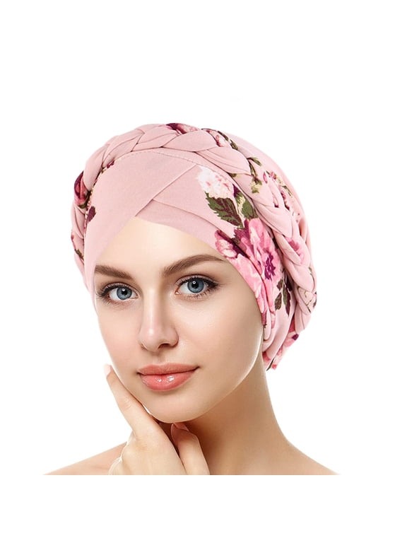 Head Coverings for Women Hijab Undercap Ethnic Hat Headwear Cover Cap Head Pre-Tied Wrap Hair Braid Caps Hair Covers for Women Fashion Beige One Size