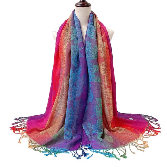 Weikingp Head Scarf for Women's Hair Long Scarf Women Lady Fashion Folk-Custom Retro Tassel Scarf Wrap Shawl Travel Scarves Neck Scarf for Women Multi-color X Clearance!