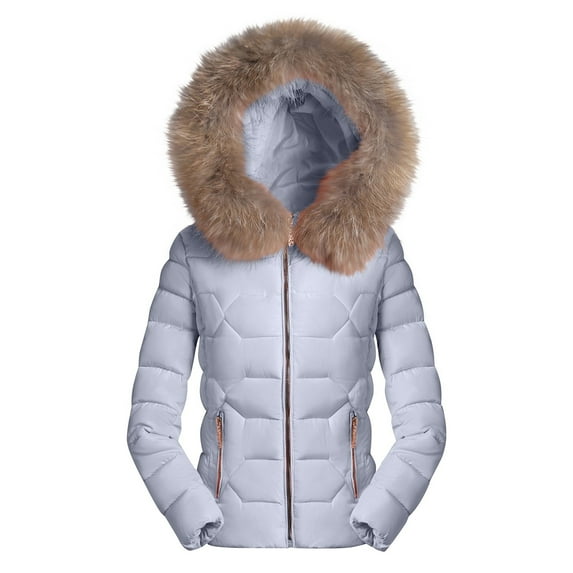 Weikingp Hoodies for Women,Autumn Winter Slim Casual Solid Hooded Long Sleeve Pockets Warm Jacket Tops Zipper Coat Fleece Jacket Women Jackets for Women Grey L