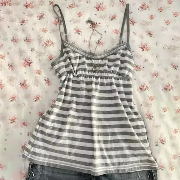 Weikingp Lace Trim Tank Top Camisole Tops For Women Undershirts For Women Fitted Tank Tops For Women Lace Corset Tops For Women Gray L Clearance！