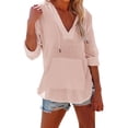thumbnail image 1 of Weikingp Linen Blouses For Women Summer Shirts For Women Gauze Shirts For Women Oversized Dress Shirts For Women Linen Tunic Tops For Women Pink L, 1 of 7