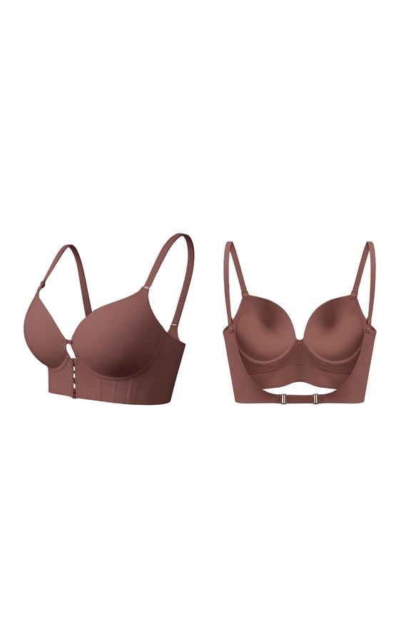 Low Back Bras for Women Razor Back Bralette Nude Bralette Low Back Halter Bra Backless Bra Convertible Bra Invisible Bra Backless Bra for Large Breasts Low Cut Bra No Show Backless Bra Brown