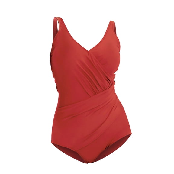 Weikingp One Piece Swimsuit Women Tummy Control Swimsuits Women's Swimsuit Foreign Trade Tight Drawstring Pleated Up Swimsuit In Stock Half Sleeve T Shirts For Women Red 2XL Clearance!