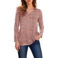 thumbnail image 1 of Weikingp Plain V Neck T Shirts Women Womens Long Sleeve Tops Summer Top Women Basic Long Sleeve Shirts For Women Thin Long Sleeve Shirts Women Red S, 1 of 5