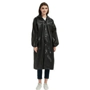 Weikingp Rain Ponchos for Adults Adult Pure Color Outdoor Hiking Rainy Day Traveling Drifting Raincoat Rain Poncho Ponchos Adult (Clearance) Black Polyester
