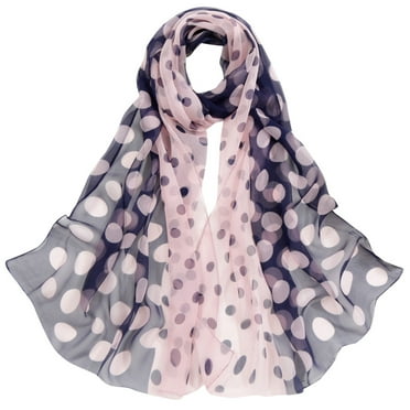 Weikingp Scarf for Women Fashion Women Long Soft Wrap Scarf Ladies Shawl Chiffon Dot Scarf Scarves Neck Scarf Warm Scarf (Clearance) A Polyester