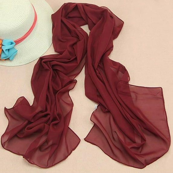 Weikingp Scarf for Women Womens Solid Color Chiffon Silk Scarf Candy Color Scarf Neck Scarf Warm Scarf () J Polyester