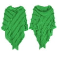 thumbnail image 1 of Weikingp Shawl Wraps for Women Women Solid Poncho With Tassels Knitted Shawl Scarf Fringed Wrap Sweater Pullover Cape Gifts for Women () Green Acrylic, 1 of 7