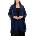 thumbnail image 1 of Weikingp Shawl Wraps for Women, Women Stole Shawl Silk Scarf Wrap Pashmina for Wedding Evening Party Ceremonies, Pashmina Shawls And Wraps, White Shawl, Black Shawl Navy, 1 of 5