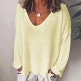 thumbnail image 1 of Weikingp Shirts for Women,Casual V Neck Long Sleeve Off Shoulder Bat Sleeve Loose T Shirt Womens Tops Tops for Women Trendy Clearance Yellow 2Xl, 1 of 4