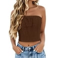 thumbnail image 1 of Weikingp Off The Shoulder Tops For Women Plus Size Tube Tops For Women Flowy Tube Tops For Women Strapless Tops For Women Summer Tops For Women Brown S, 1 of 7