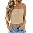 thumbnail image 1 of Weikingp Off The Shoulder Tops For Women Plus Size Tube Tops For Women Flowy Tube Tops For Women Strapless Tops For Women Summer Tops For Women Brown S, 1 of 7
