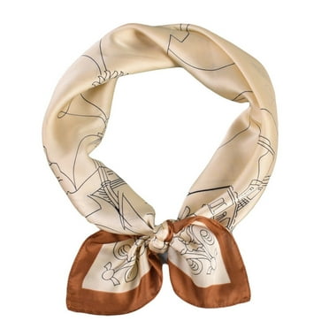 Weikingp Silk Scarf Women Casual Scarf Silk Flower Printed Silk Scarf Printing Square Scarf Turban Silk Hair Ties Silk Scarves (Clearance) Grey Polyester