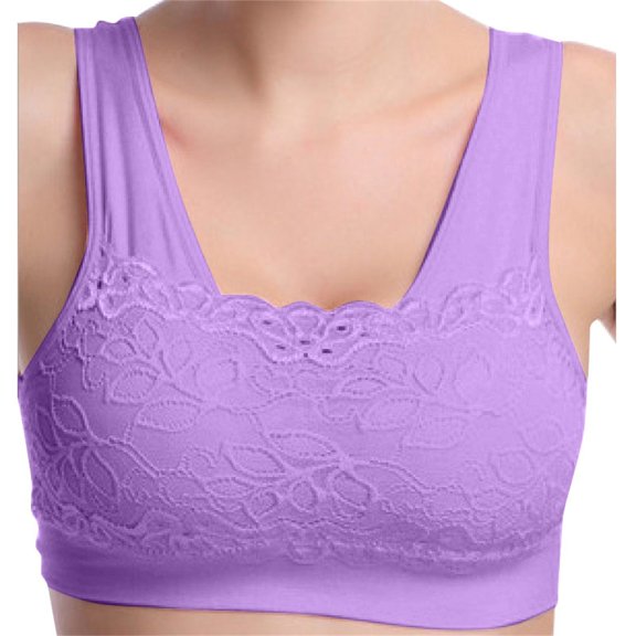 Weikingp Sports Bras For Women Large Bust Comfortable Bras For Older Women Minimizer Bras For Women Front Closure Bras Racerback Bras For Women Purple 2XL