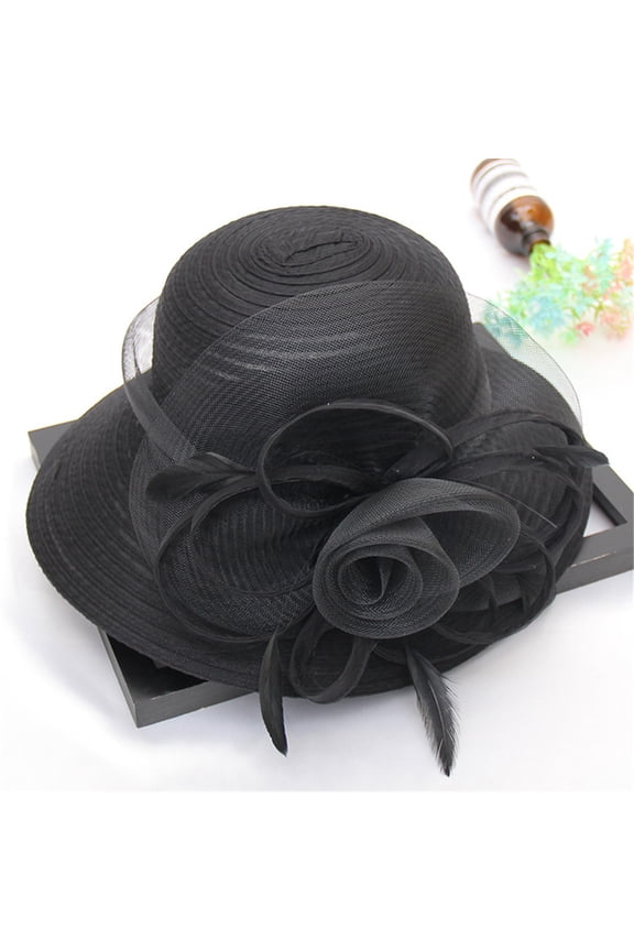 Spring Hats for Women Floppy Hat Women's Church Daily Cap Fascinator Bridal Tea Party Wedding Hat Dress Hats for Women Black Clearance!
